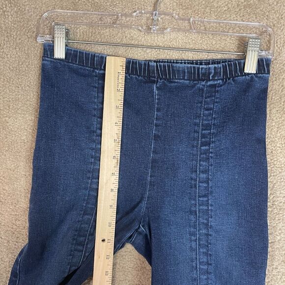 Bailey44 Khyber Pass Jeans Womens Small S‎ Blue Slit Flare Raw Hem Pull On Pants - Picture 6 of 13